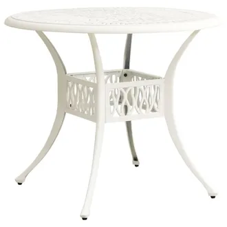 Berkfield Home Garden Table White 90x90x74 cm Cast Aluminium | Size: 90 x 90 x 74 cm