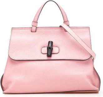 Gucci Pre-owned Handbags, female, Pink, Size: ONE SIZE Pre-owned Vintage Leather Handbag