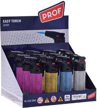 Trade Shop Trade Shop - Set 12 Pz Accendini Accendi Gas Easy Torch Shiny Lucidi Chic Fiamma Blu 40804594