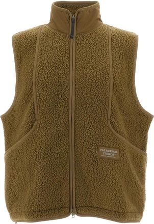 Pas Normal Studios Off-Race Pile Fleece Vest - Heren - Bodywarmers - Bruin - M - Polyester - Fitness
