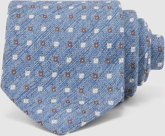 Reiss Airforce Blue Linen-silk Blend Micro-square Tie