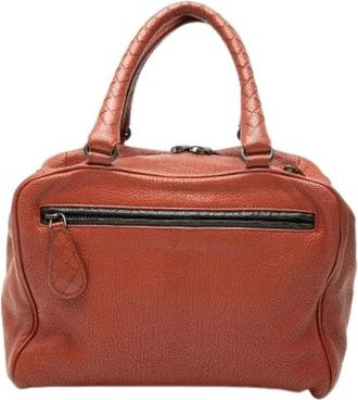 Bottega Veneta Pre-owned Vintage Woven Handle Handbag - Dames - Vintage Handtas - Bruin - ONE Size - Leer - Vintage