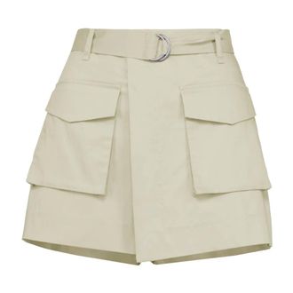 Bomboogie Cotton Blend Shorts - Dames - Korte broeken - Beige - Maat: XS Katoen