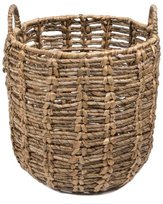 Happimess Laurel Bohemian Hand-Woven Abaca Basket With Handles