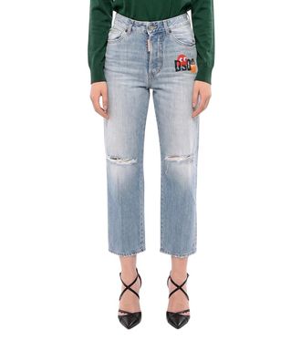 Dsquared2 Blue Straight High Rise Jeans