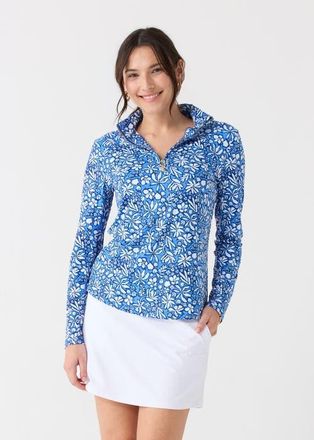 Cabana Life 1/4 Zip Sport Top in Seaside Floral at Nordstrom, Size X-Small
