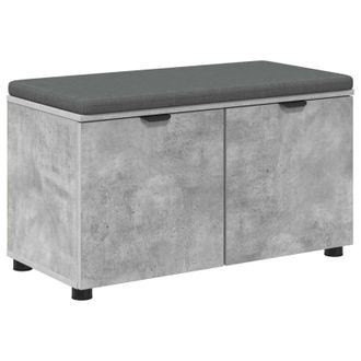 vidaXL Banco De Entrada Con Coj&iacute;n Gris Concreto 80 X 38 X 46 Cm Vidaxl