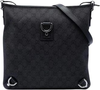 Gucci Pre-owned Denim Crossbody Bag - Dames - Vintage Schoudertas - Zwart - ONE Size - Denim - Vintage