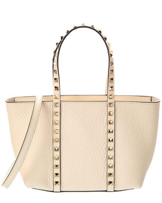 Valentino Rockstud Grainy Leather Tote