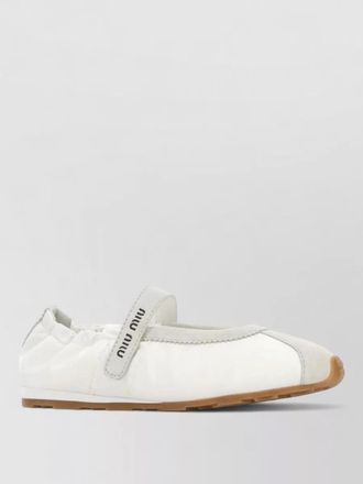 Miu Miu suede fabric ballerinas round toe rubber