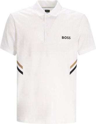 HUGO BOSS White Logo Print Polo