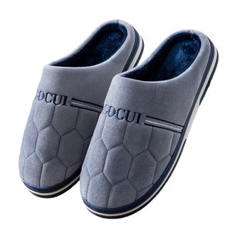 Generic Fall and Winter Mens Cotton Slippers Extra Large Size Plus Size Home Cotton Shoes for Warmth and Platform Soles(Grey 05,42-43)