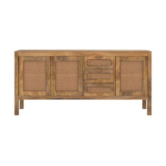 Rendez-Vous D&eacute;co Aparador de 3 puertas y 3 cajones en ca&ntilde;a