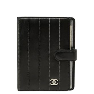 Chanel Pre-owned Mademoiselle Agenda Leren Notitieboek Cover - Dames - Pre-owned - Zwart - Maat: ONE Size Leer