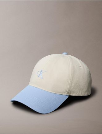 Calvin Klein Mens Contrast Embroidered Logo Baseball Cap - Blue
