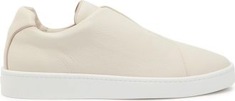 Aur&eacute;lien Aur3 Grained Leather Sneakers - Ivory - 45 (IT45 / UK11)