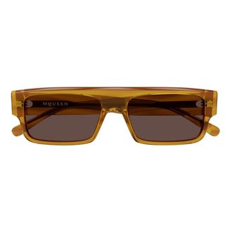 Alexander McQueen Gafas de sol rectangulares - Accessories - Hombre - Marr&oacute;n - ONE SIZE