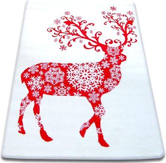 RugsX Alfombra Xmas - F788 Crema/rojo White 100x170 Cm