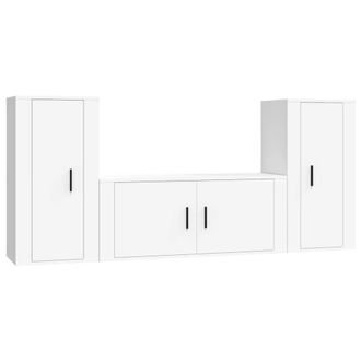 Berkfield Home 3 Piece TV Cabinet Set White Engineered Wood