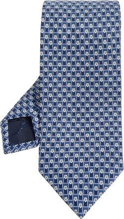 Ferragamo Torneo Zijden Stropdas - Heren - Stropdassen - Blauw - ONE Size - Accessoires