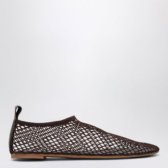 Senso Chocolate brown mesh fabric ballet flats
