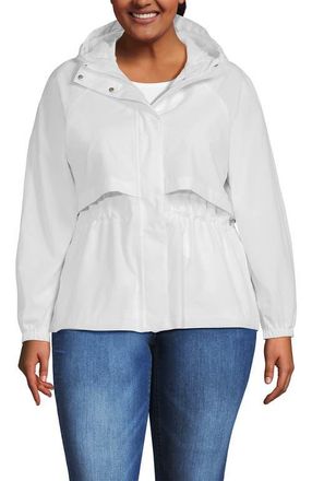 Lands End Squall Packable Rain Jacket in White at Nordstrom, Size 2 X