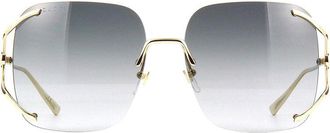 Gucci GG0646S002 Square Rimless Sunglasses - Gold