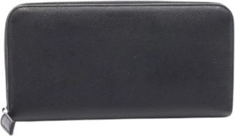 Prada Pre-owned Saffiano Long Zip Wallet - Dames - Vintage Accessoires - Zwart - ONE Size - Leer - Vintage