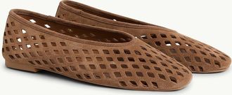 Nobody's Child Brown Suede Cut Out Ballerina Flats