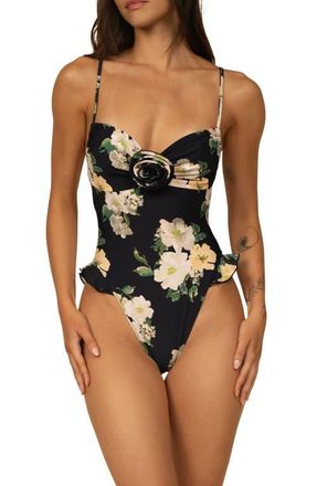 Montce Swim Devin Rosa Ruffle One-Piece Swimsuit in Liz Floral at Nordstrom, Size X-Small