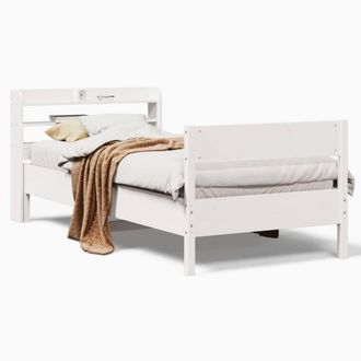 Berkfield Home Bed Frame without Mattress White 90x190 cm Single Solid Wood Pine