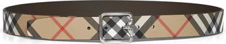 Burberry Reversible Check B Buckle Belt - male - Burberry - Belts - Multicolor - 85 CM - Accessories