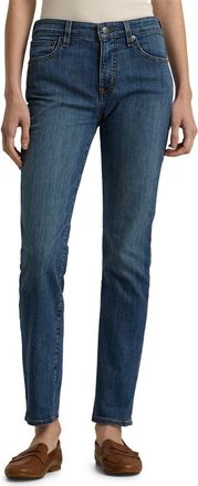 Lauren Ralph Lauren Mid Rise Straight Leg Jeans in Ocean Blue Wash Denim at Nordstrom, Size 10 X 30
