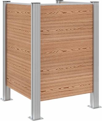 vidaXL Valla De Cubo De Basura Marr&oacute;n 85 X 85 X 115 Cm Aluminio Y Wpc Vidaxl