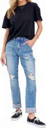 Judy Blue Boyfriend Fit Plus In Medium Blue