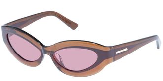Karen Walker Hana KAS2449772 Womens Sunglasses Brown Size 56
