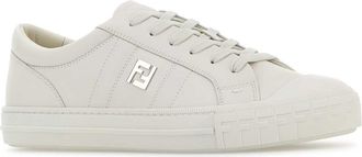 Fendi Mens White Leather Domino Sneakers Bianco Uomo