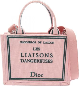 Dior Green Pink Canvas Handbag Tote Bag (Pre-Owned)