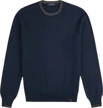 Fay Trui met ronde hals - Heren - Ronde hals truien - Blauw - 2XL - Wol - Truien & Vesten