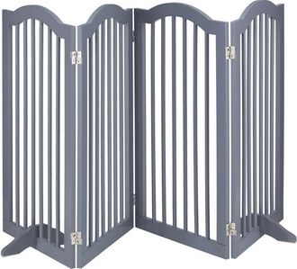 Relaxdays Relaxdays - Barrera Seguridad Perros, 4 Paneles, Alto 92 Cm, Valla Protecci&oacute;n Mascotas, Plegable, 92x205 Cm, Gris