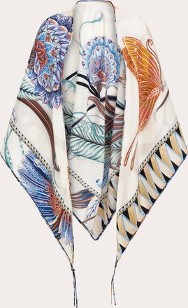 Ferragamo Donna Foulard a triangolo stampa Giada Blu