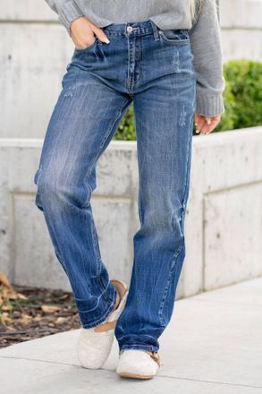Kancan High Rise Dad Jeans In Denim