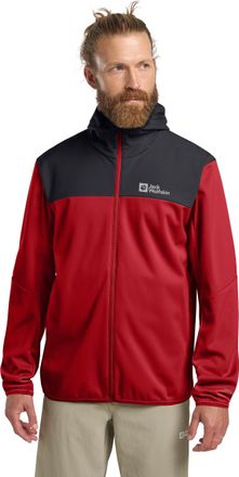 Jack Wolfskin Softshelljacke JACK WOLFSKIN FELDBERG HOODY M, Herren, Gr. XL (54/56), rot (adrenaline, rot), Obermaterial: 100% Polyester; Futter: 100% Polyester, Ja