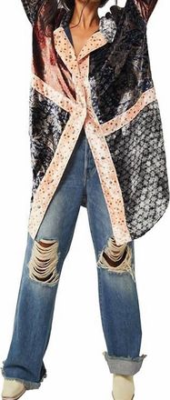 Free People Vancouver Velvet Top In Multi Combo
