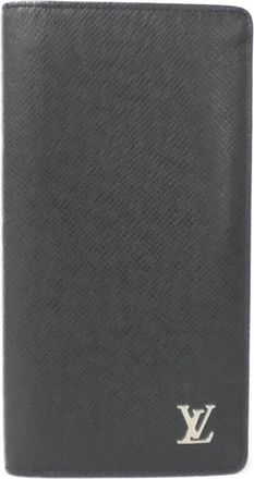 Louis Vuitton Black Leather Long Wallet (Bi-Fold) (Pre-Owned)