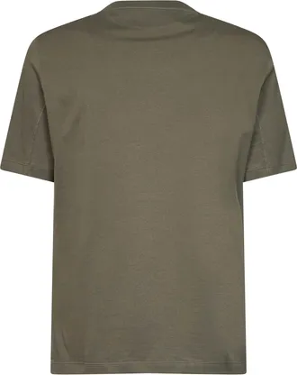 Brunello Cucinelli Mens Crewneck T-Shirt Camouflage Green Cotton T-Shirts And Polos