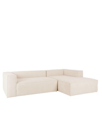 Deco Wood Sof&aacute; 4/5 plazas y chaise longue derecho color blanco 300x175cm
