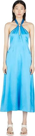 Rejina Pyo Kleedjes - Dames - Casual kleedjes - Blauw - L - Satijn - Kleedjes