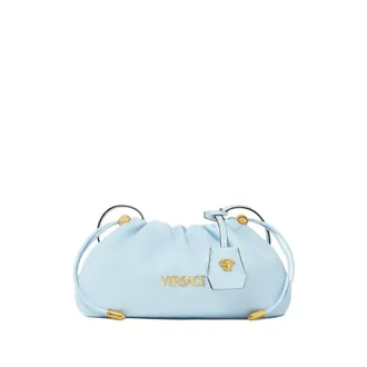 Versace Tassen, Dames, Blauw, ONE Size, Polyester, Lammy Leder Minibag