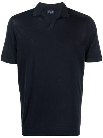 Drumohr Polo con colletto aperto - Blu